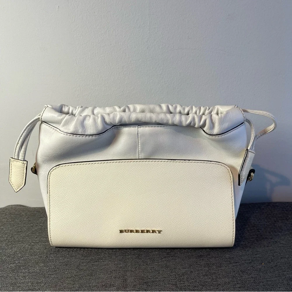 Burberry Little Crush Crossbody Bag in Ivory Calfskin Leather - Preowned
